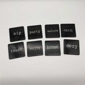 Joseph A. Collection Distressed Metal coasters with caddy